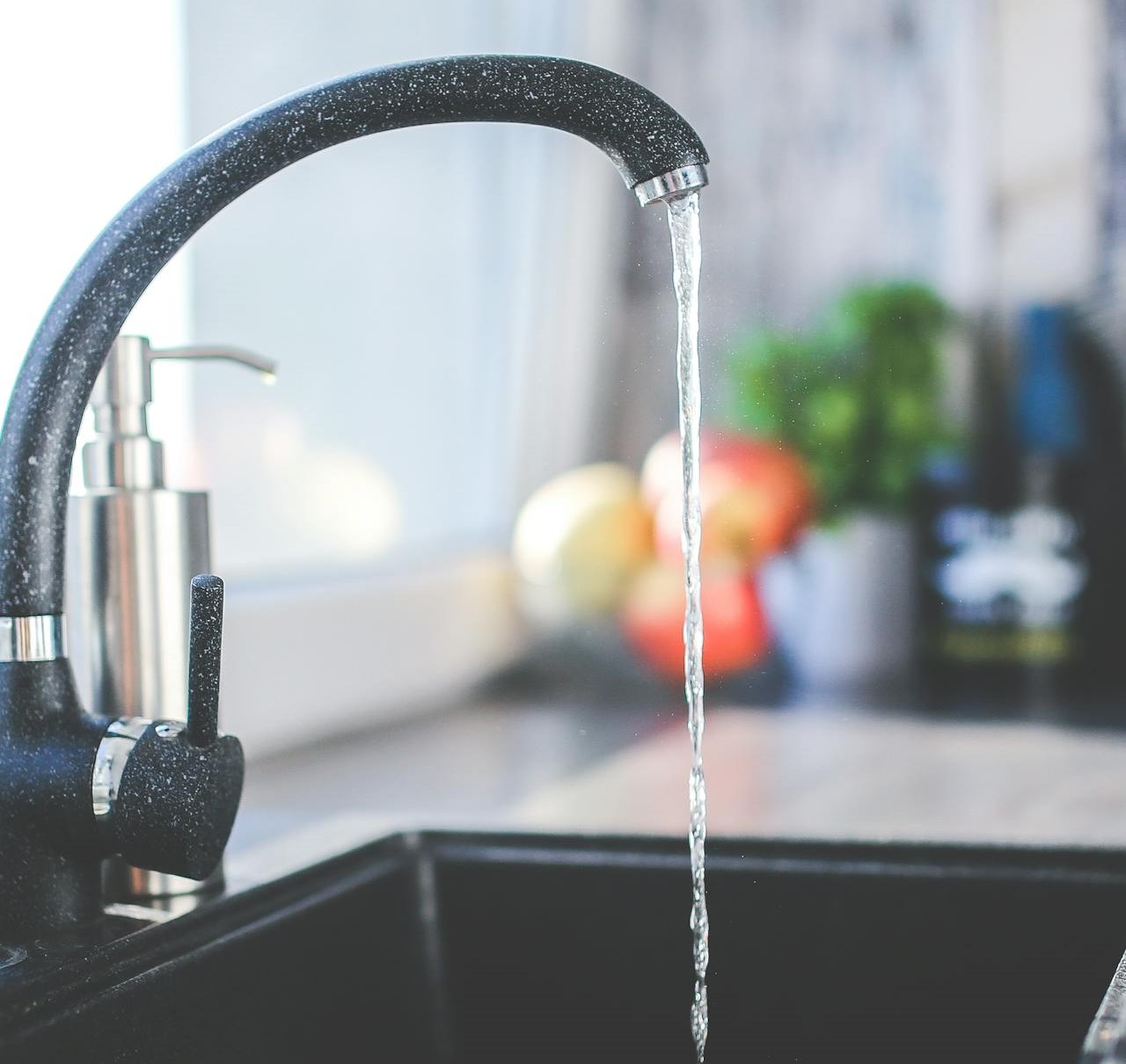 running water from faucet